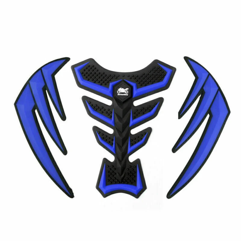 3D Rubber Side Tank Pad Protector for Kawasaki ZX6R Z1000 Z750 (2003-2023)