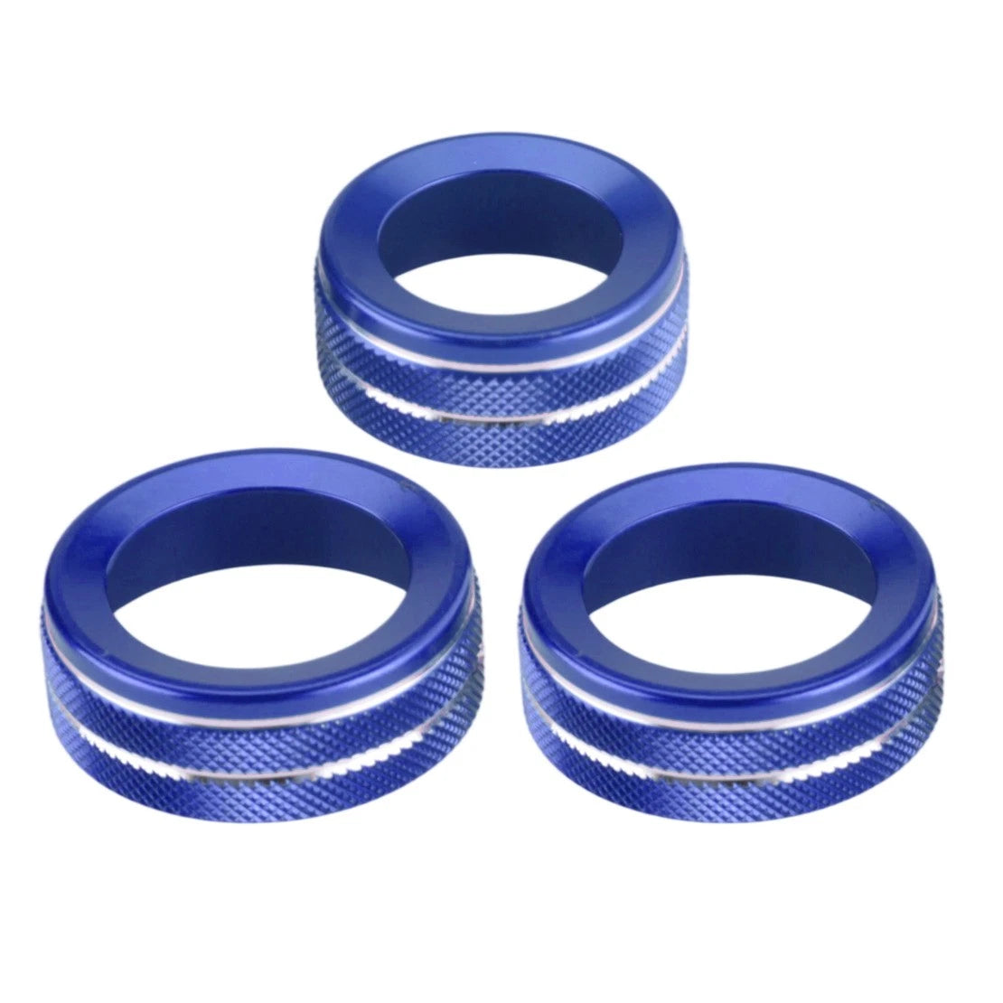 Blue Alloy AC Radio Switch Trim Ring Knob Cover for Ford Ranger (2023-2025)