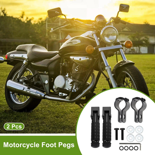 FootPegs 2 x Rear Footrest Aluminum Alloy Black for Motorcycle