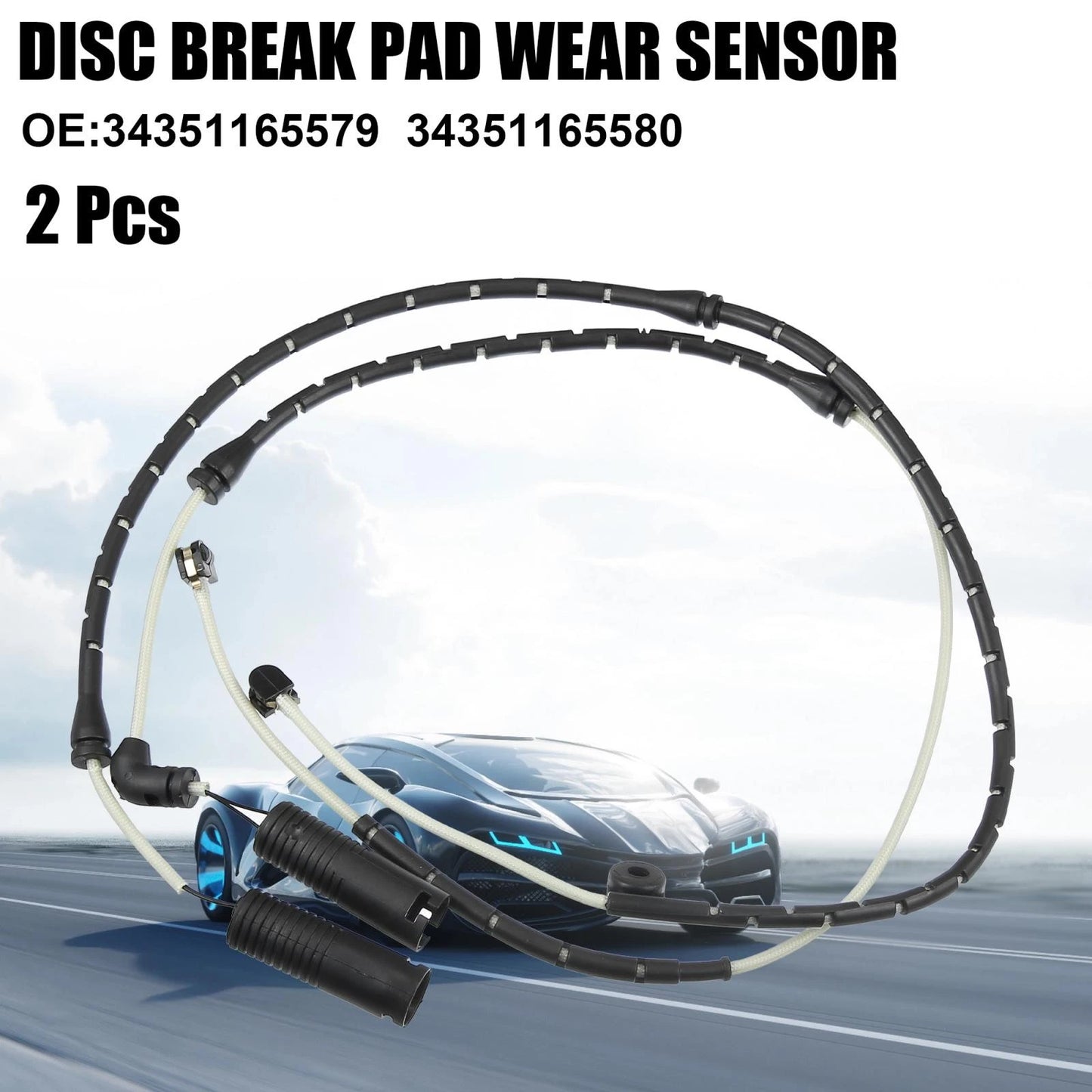 2 x Front Rear Disc Brake Pad Wear Sensors for BMW X5 (2000-2006)