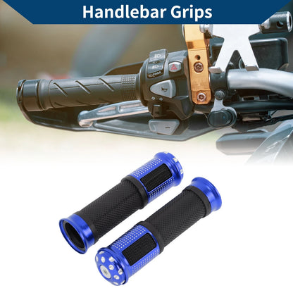 23 x 25 mm Hand Grips Cover for Motorcycle Aluminum Alloy Rubber Blue 1 Pair