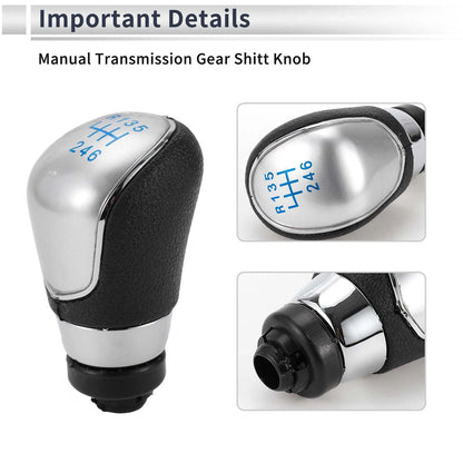 6 Speed Shift Knob for Ford Focus MK2 FL (2008-2011) - Plastic Blue Black Silver