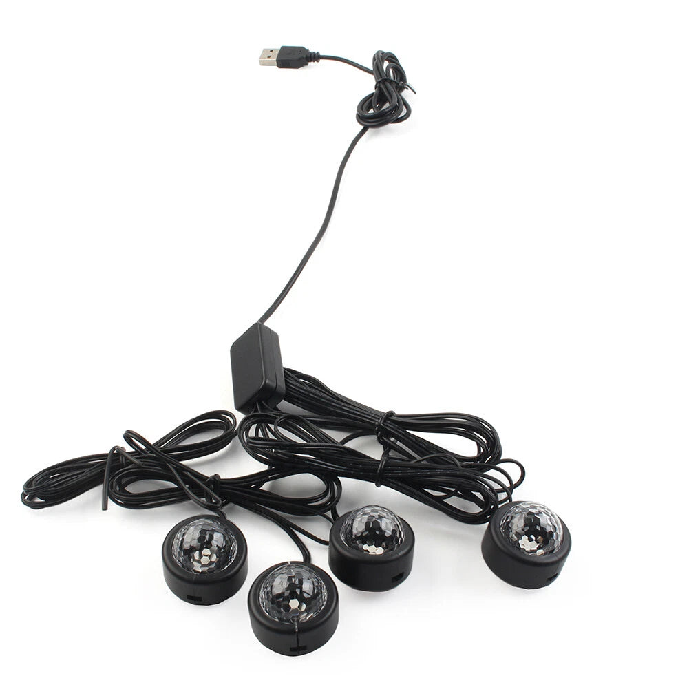 Colorful USB Ambient Foot Lamp for Car Interior Lighting