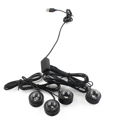 Colorful USB Ambient Foot Lamp for Car Interior Lighting