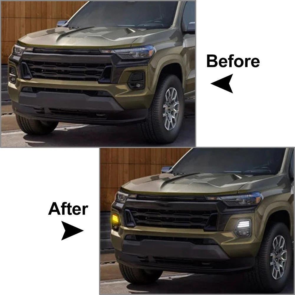 Left Right Daytime Running Light Fog Lamp Bezel for Chevrolet Colorado (2023-2024)