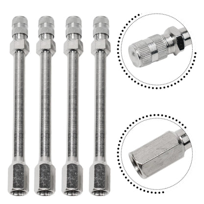 4x 100mm Metal Tire Wheel Valve Extension Cap Stem for Car Truck Van