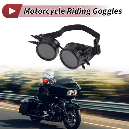 Motorcycle Riding Goggles Black Lens Black Frame Glass ABS Cycling Sunglasses