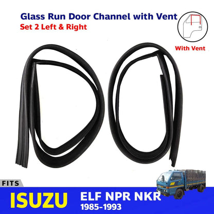 Glass Run Door Channel with Vent LH+RH Fits Isuzu ELF NPR NKR84 Truck 1985-93
