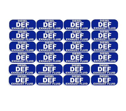 DEF Diesel Exhaust Fluid Sticker Decal Weatherproof Warning Notice 24 Pcs