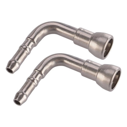 90 Degree 7.89mm Stainless Steel Fuel Line Hose Connectors for Car