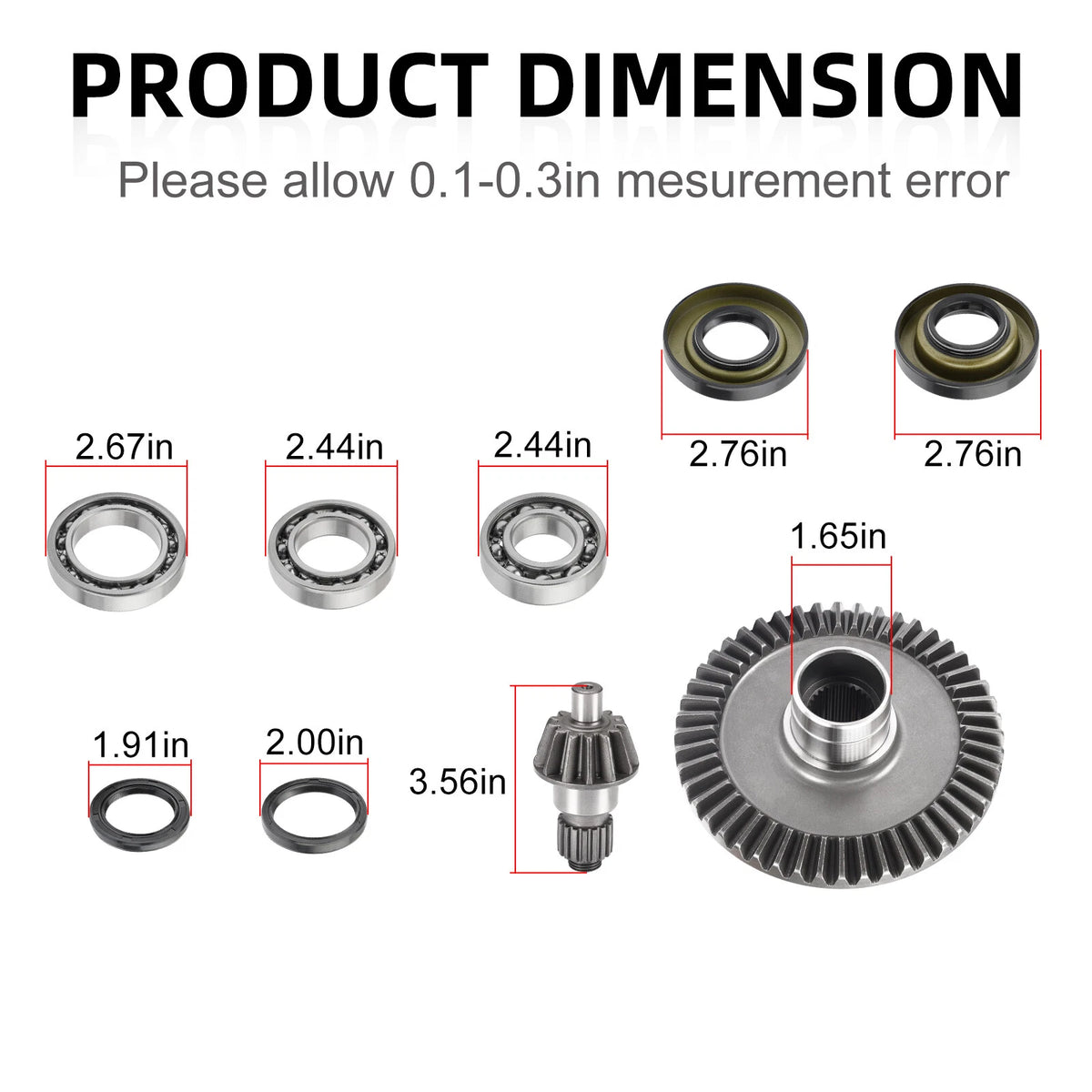 Rear Diff Pinion Ring Gear Bearings for Honda Rancher 350 TRX350 00-06