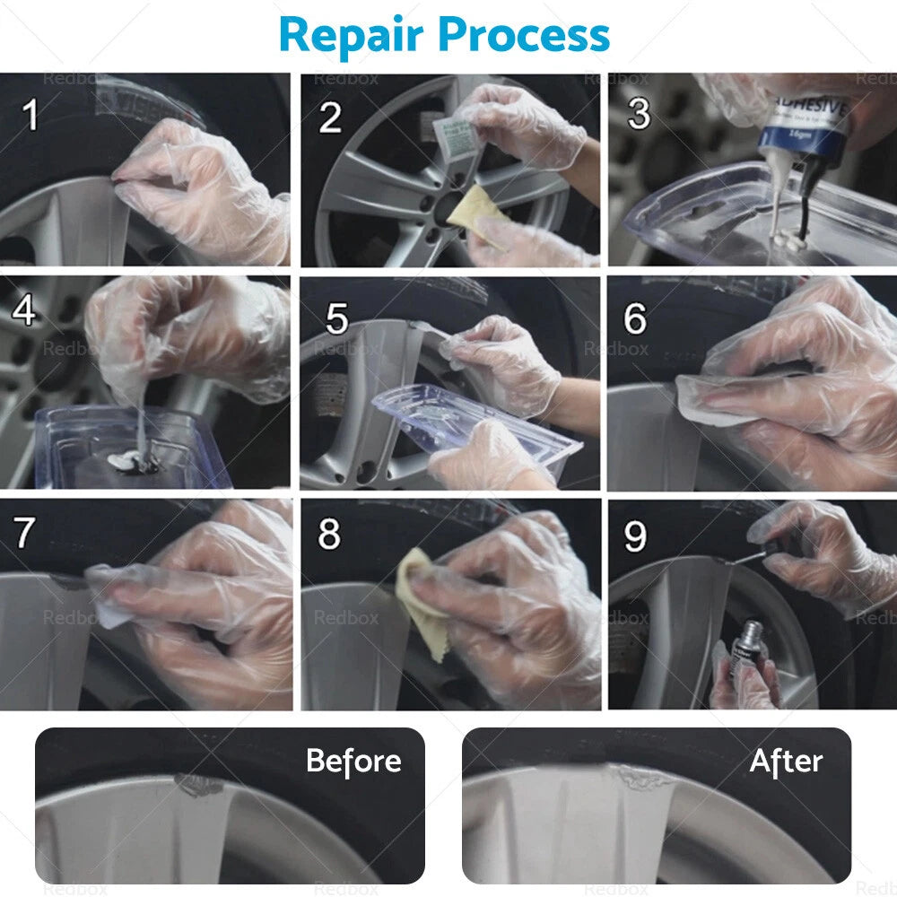 Silver Alloy Wheel Rim Scuff Repair Kits for Car DIY