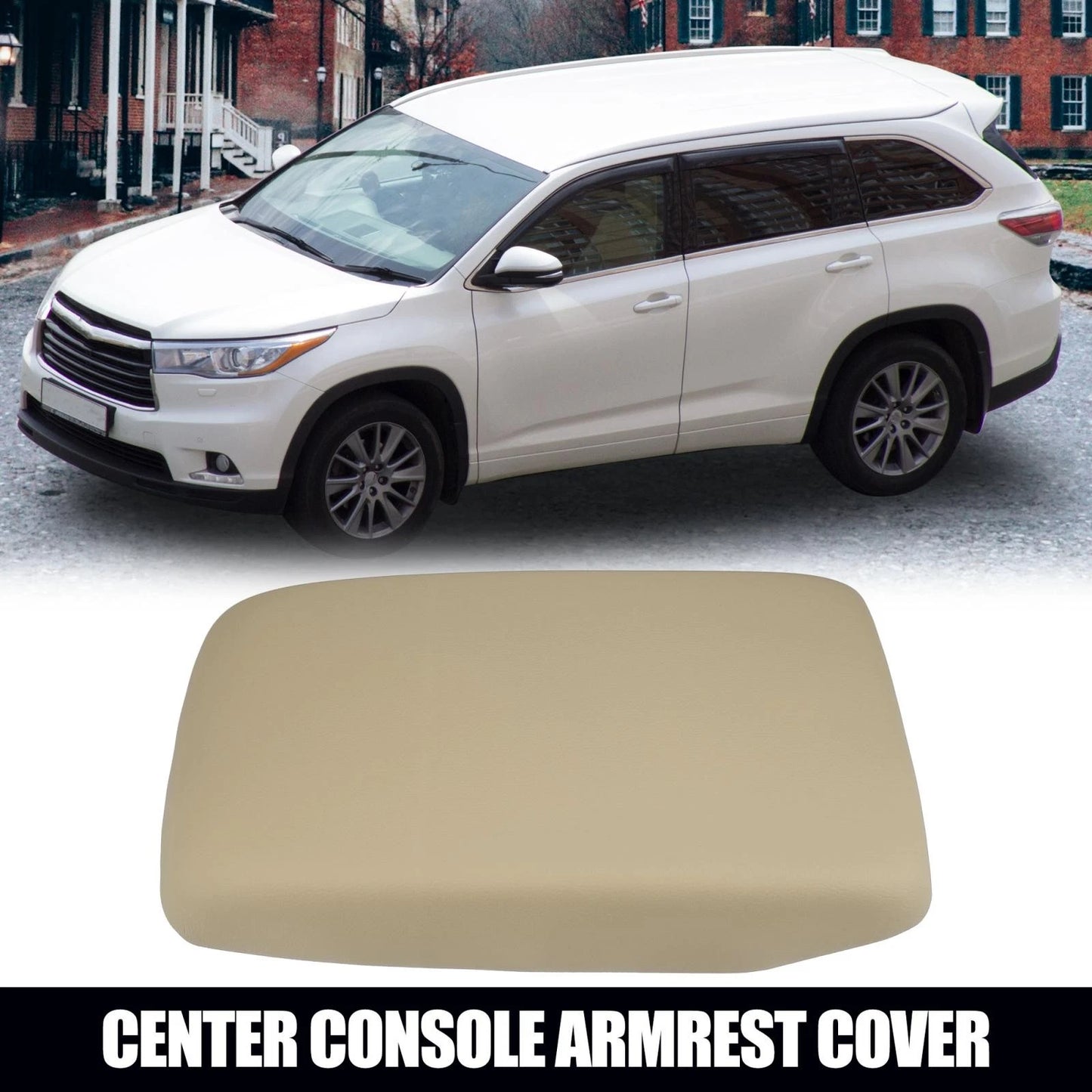 Car Center Console Armrest Cover Beige for Toyota Highlander (2009–2011)
