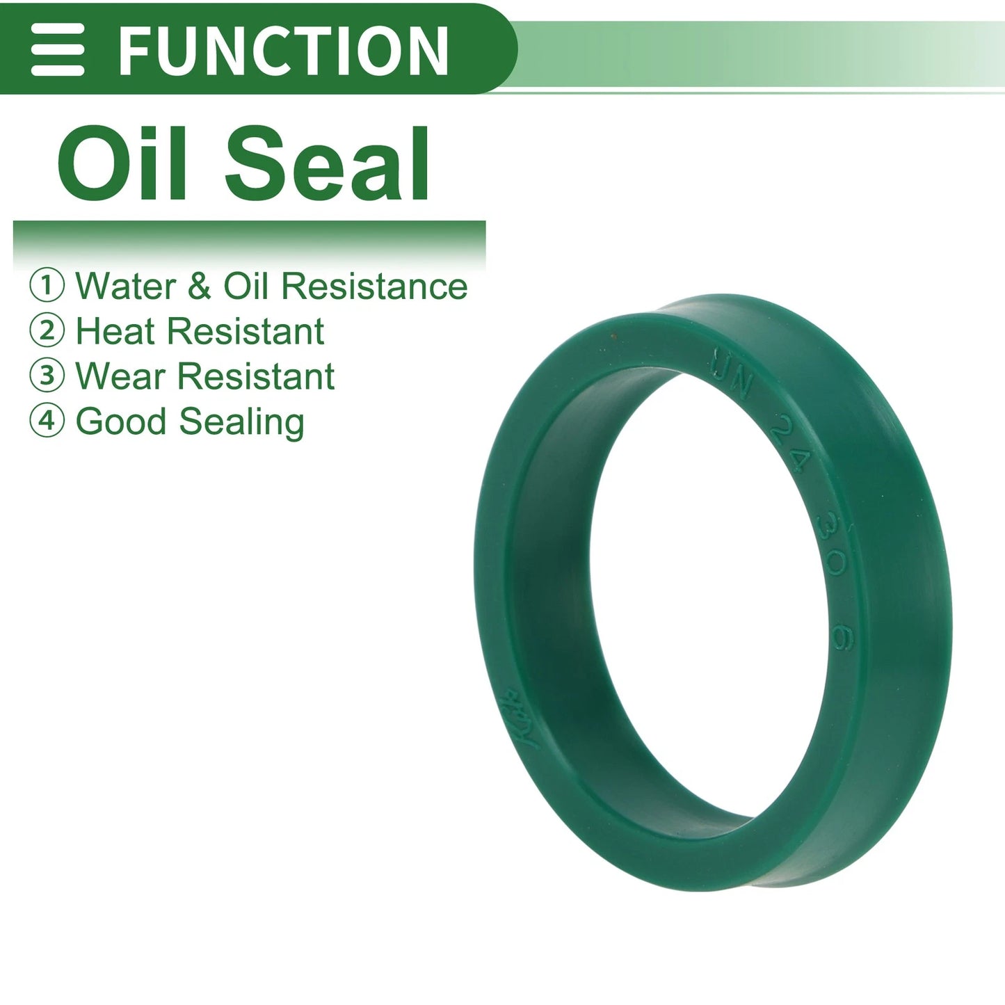 Oil Seal Rotary Shaft Seal TPU 24x30x6mm High Pressure Green 5 pcs