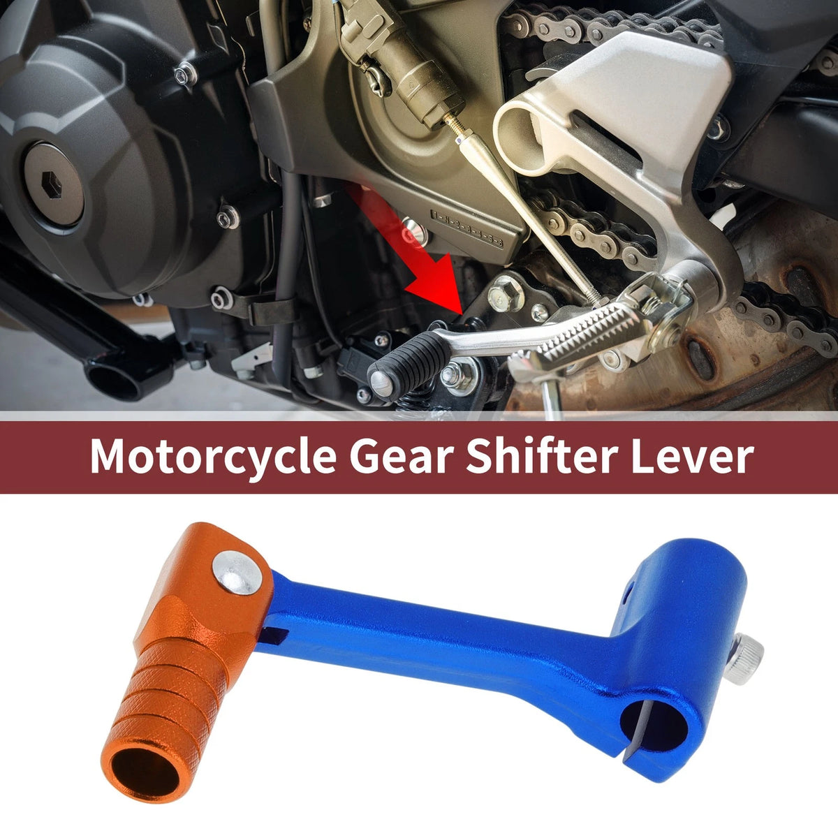 Folding Gear Shifter Lever for Bosuer Cheetah Blue and Orange