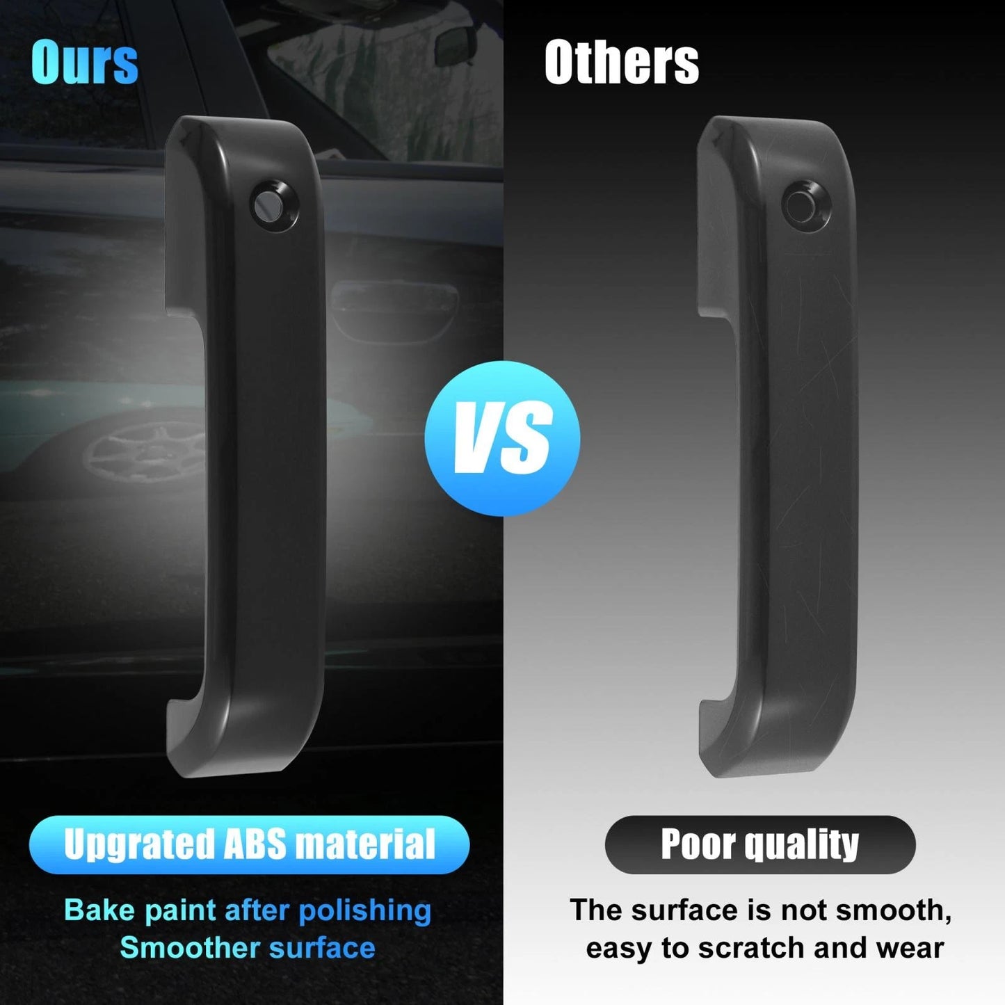 4 x Gloss Black Car Exterior Door Handle Covers for Ford F-150 F-250 F-350