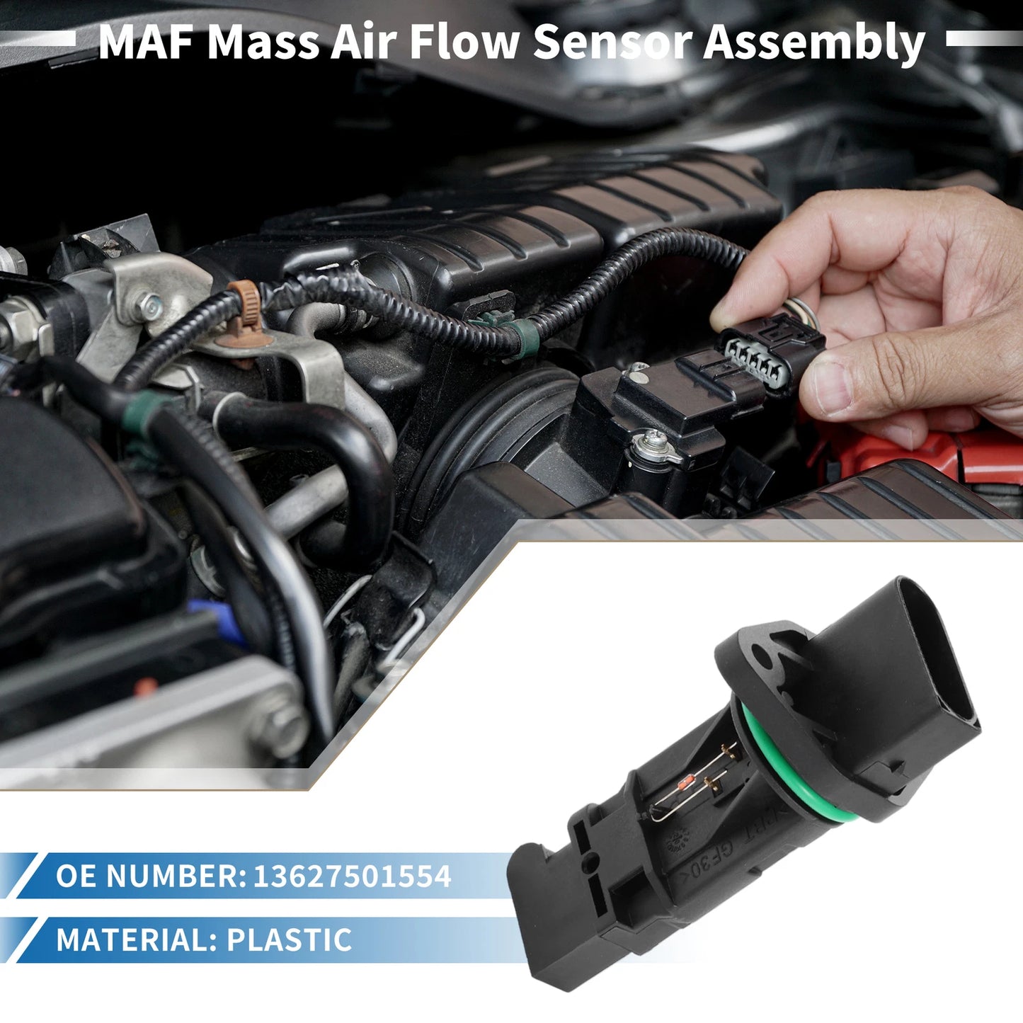 MAF Mass Air Flow Sensor for BMW 745i V8 4.4L E65 (2002-2003)