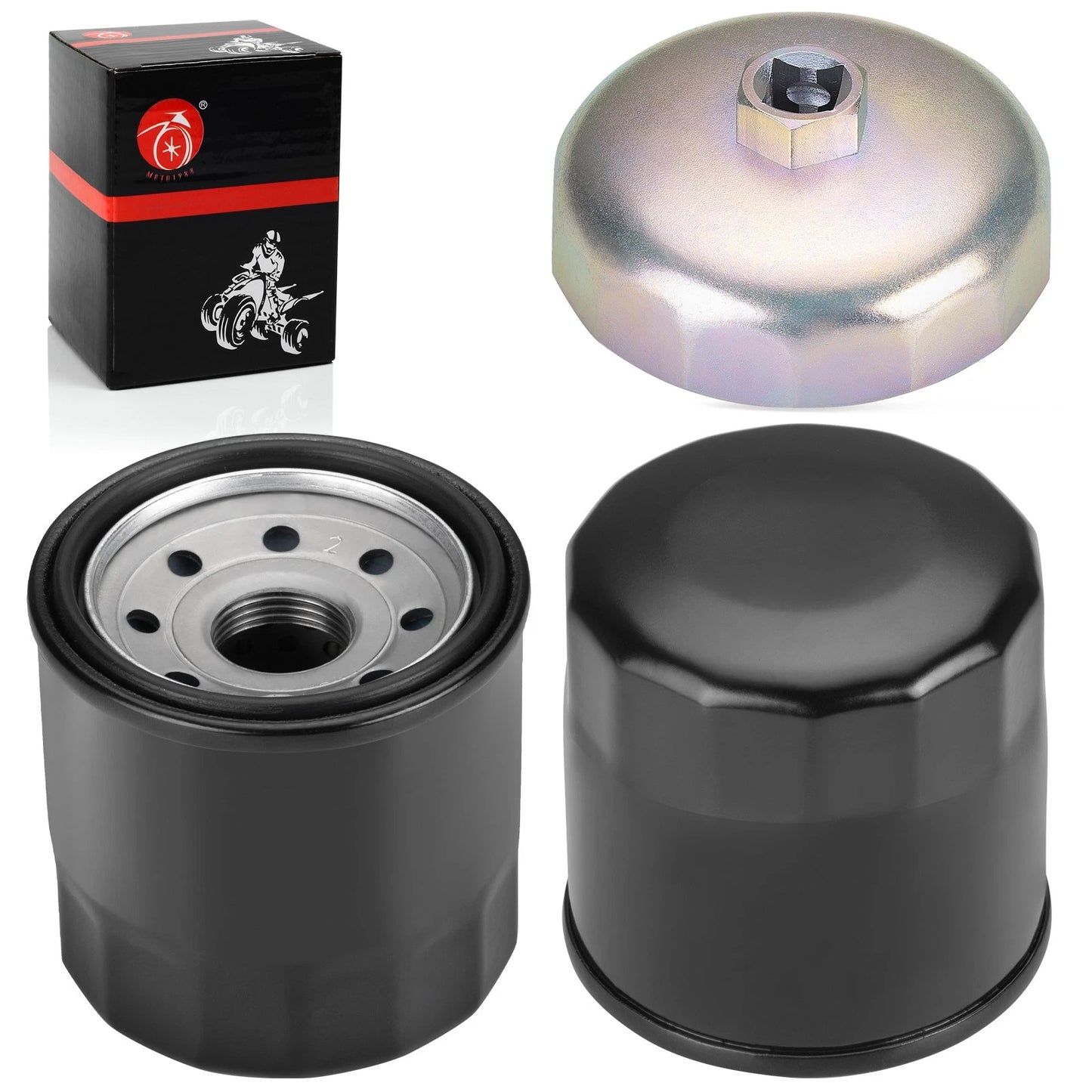 2Pcs Oil Filter w/ Wrench for Honda VTR1000/Super Hawk 1000/XL600V/Transalp 600