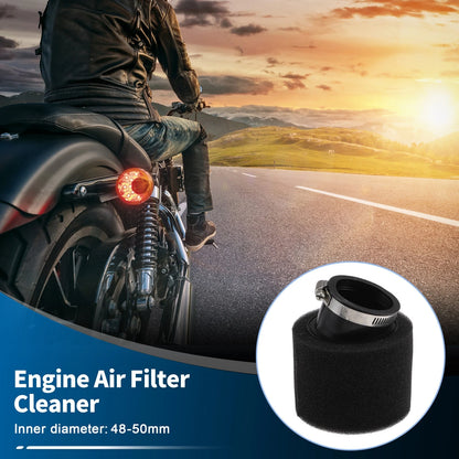 Air Filter / 48–50mm / Motorcycle Universal Rubber Foam Black for Make Model