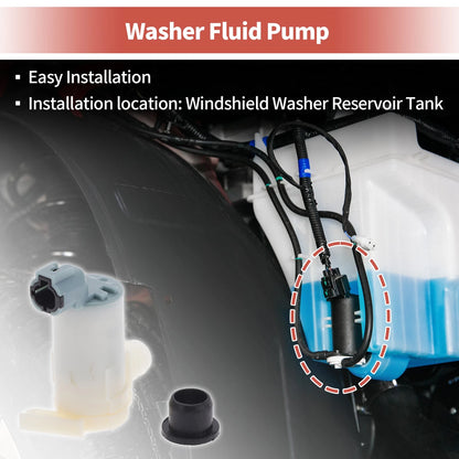 Windshield Washer Pump w/Grommet for Nissan (2000-2006)