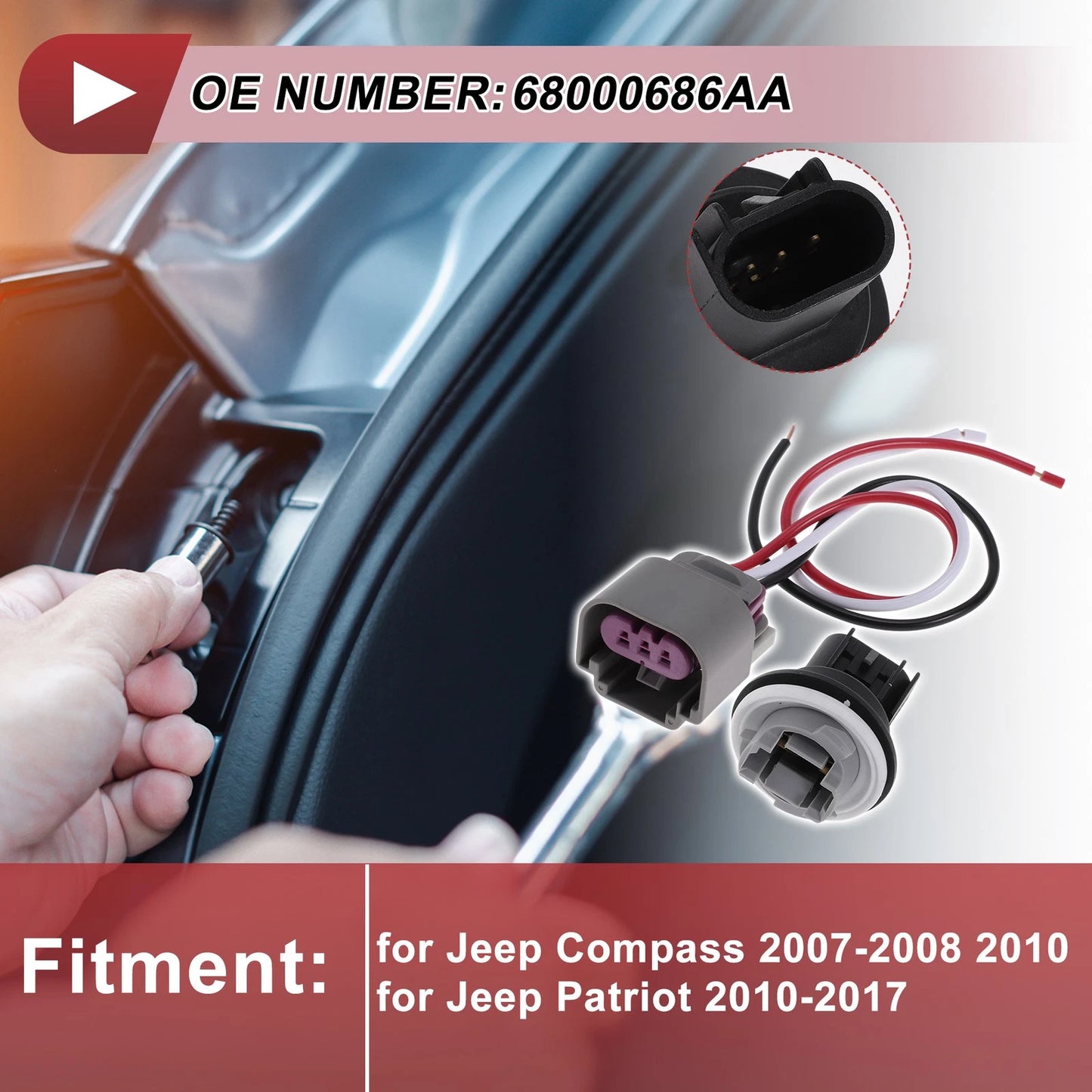 Parking Light Bulb Socket Wiring for Jeep Compass (2007-2008, 2010)