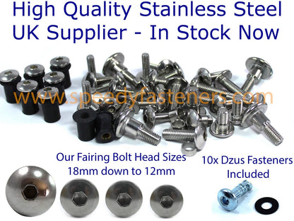 Inox carenatura & parabrezza bolts & dzus for Yamaha TZR 250 (1991–1996)