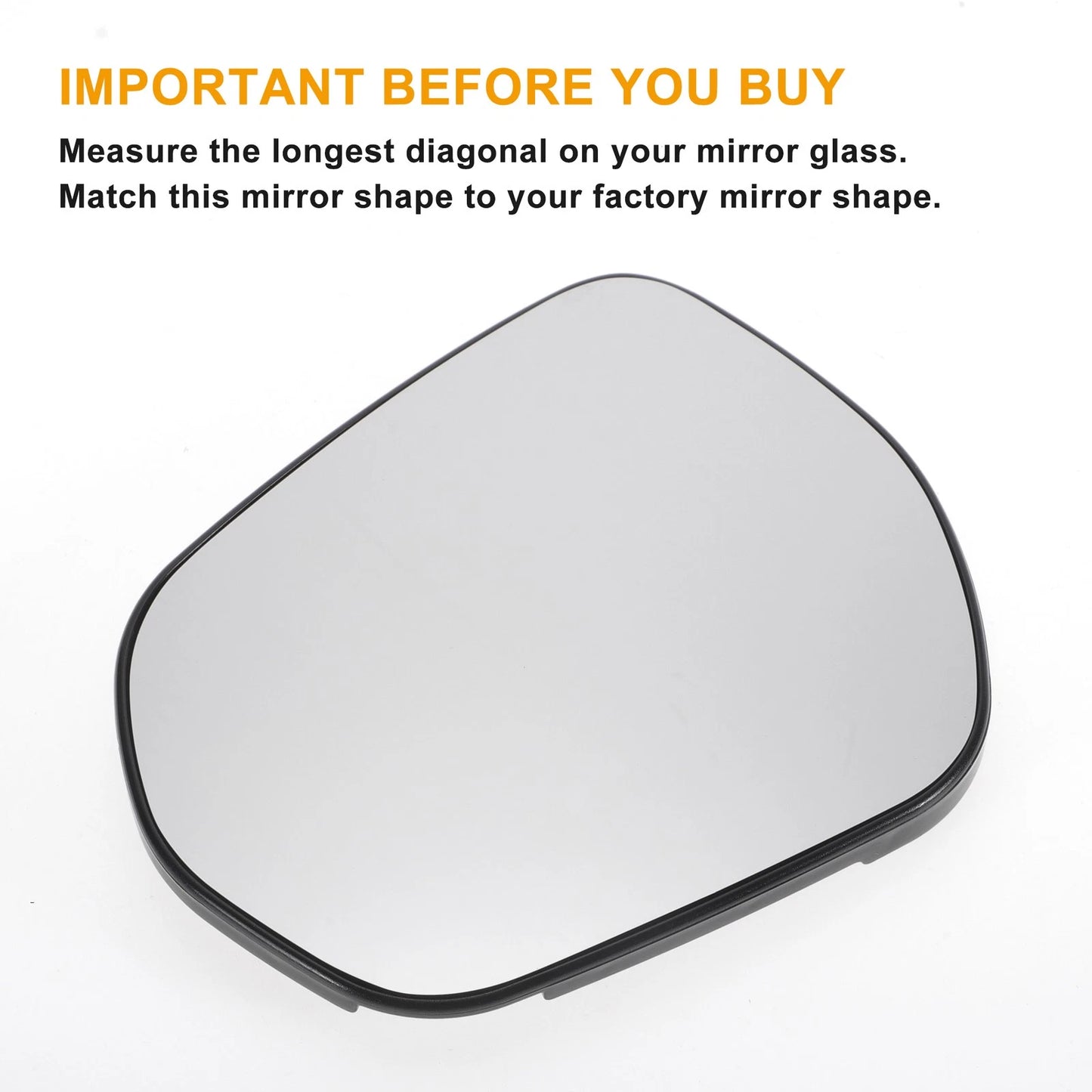 Left Side White Mirror Glass w/ Back Convex Heated for Ford Fiesta (2017-2023)