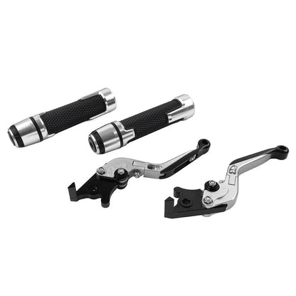 Silver Extendable Brake Clutch Lever Grip Set for BMW F800R (2009-2018)