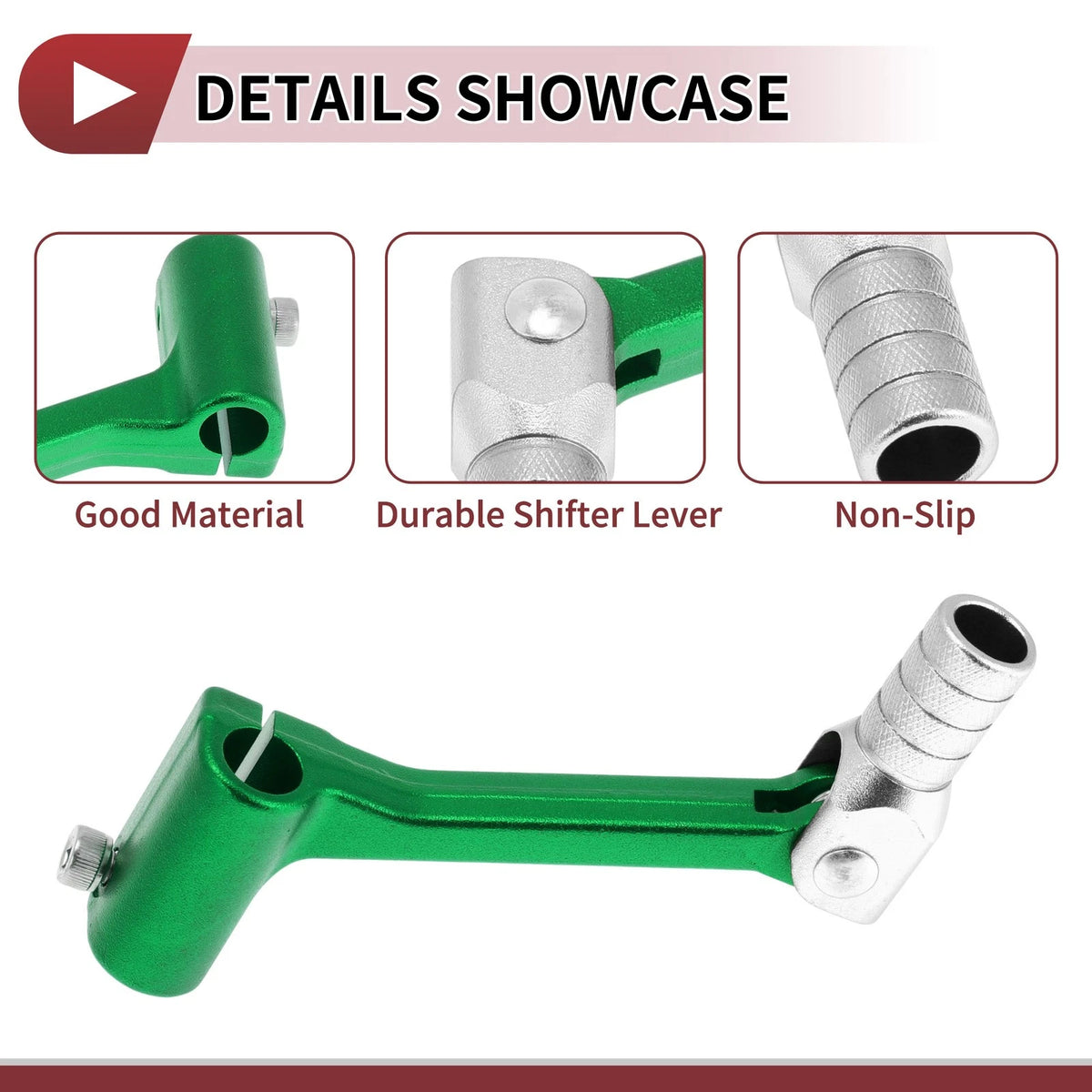 Folding Motorcycle Gear Shifter Lever for Bosuer Cheetah Green Silver Tone