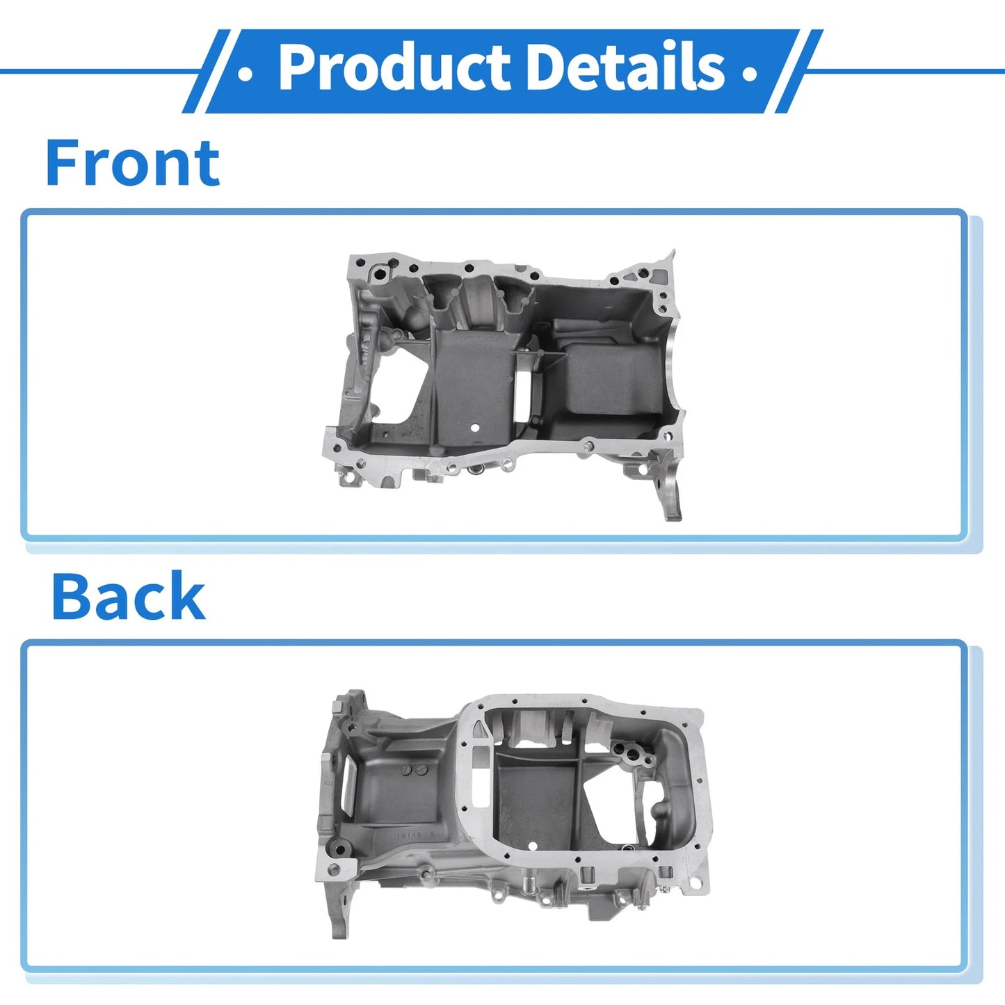 Engine Oil Pan for Toyota Corolla (2009-2019) - Aluminum Silver Tone