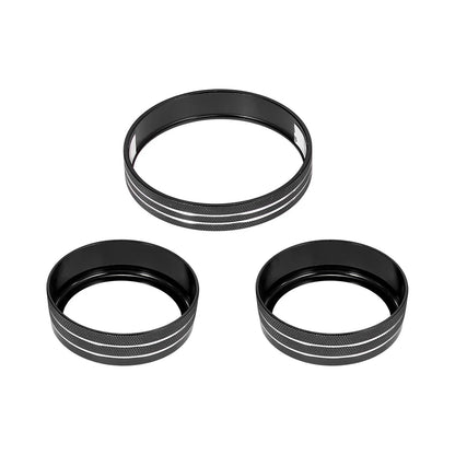 3 x Car Headlight Volume Tune Knob Covers for Ford Mustang (2015-2020) Black