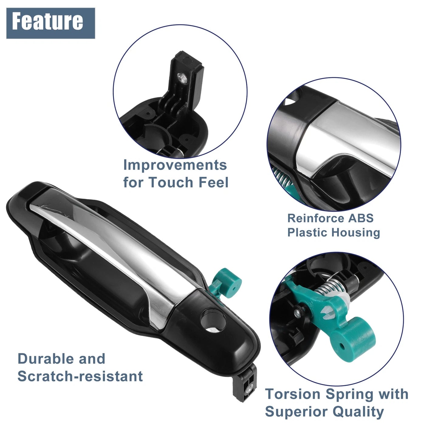 Pair Outside Door Handles for Kia Sorento (2003-2006)