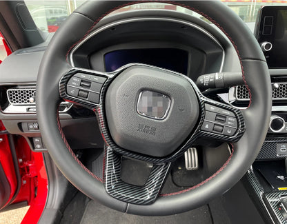 Steering Wheel Carbon Fiber Cover Trim for 2022-2023 Honda Civic Sedan
