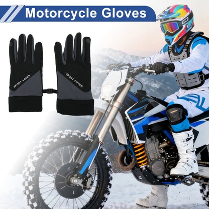 Full Finger Outdoor Fleece Cycling Gloves for Mountain Biking Polyester Black