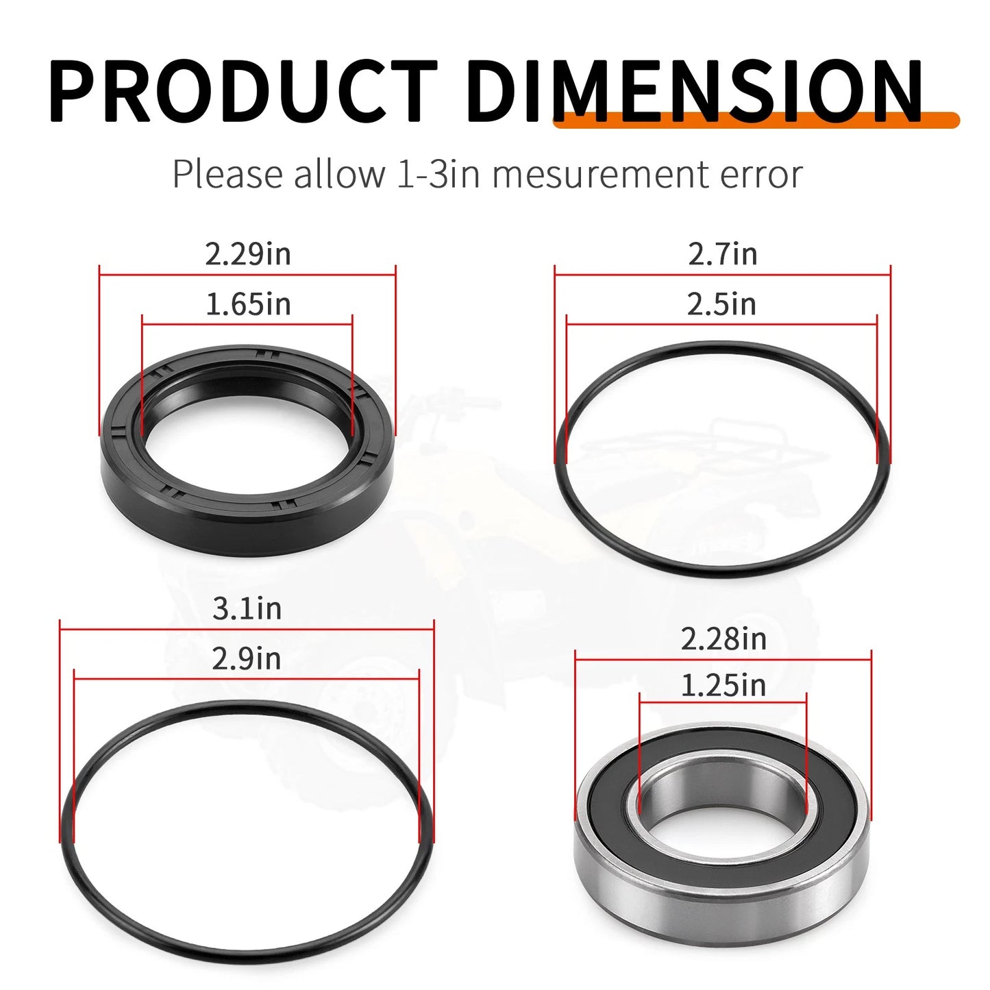 Rear Left Axle Wheel Bearing & Seal for Honda Foreman (2003–2013)