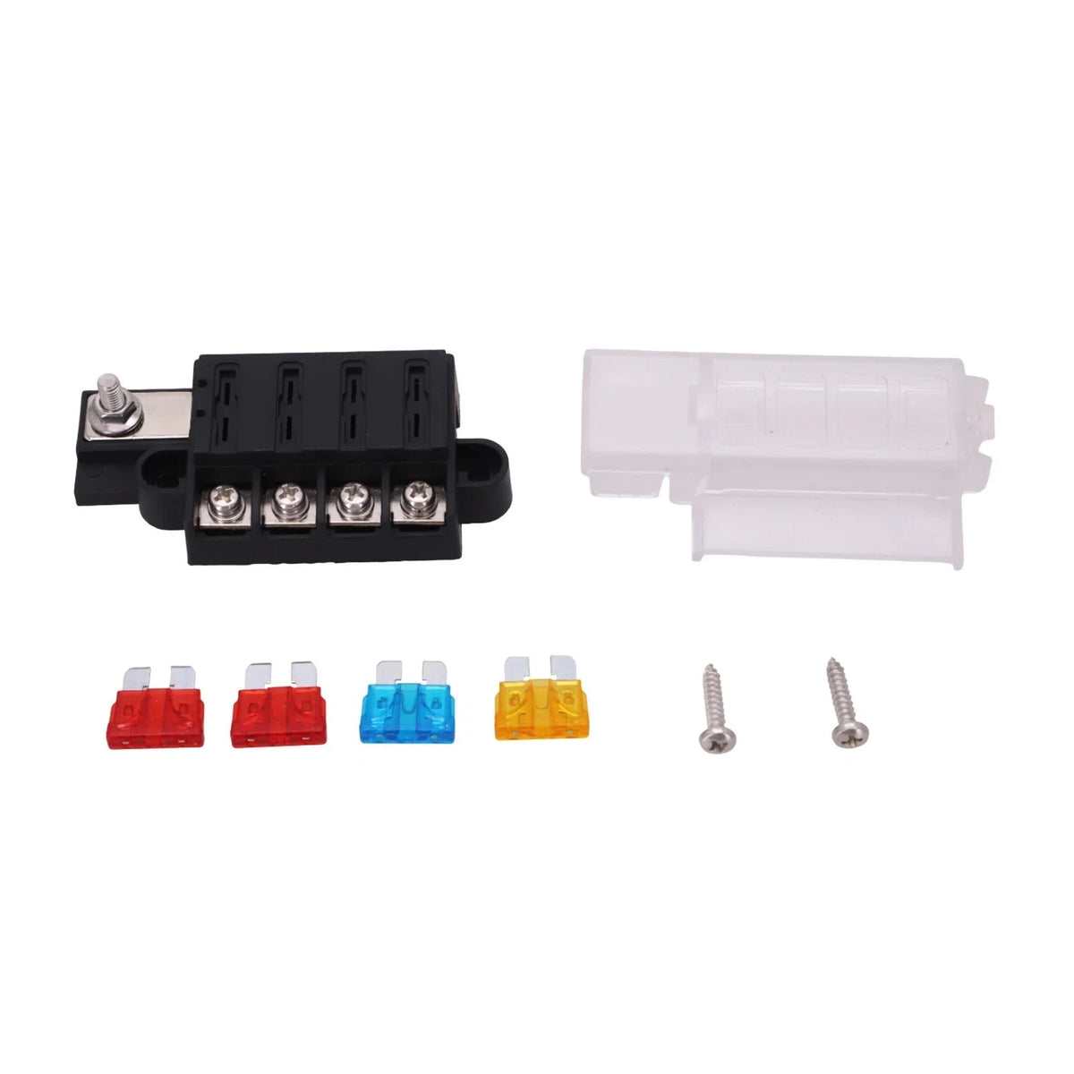 Flexible Use 4 Channel Fuse Holder for Car/Truck/Boat Systems