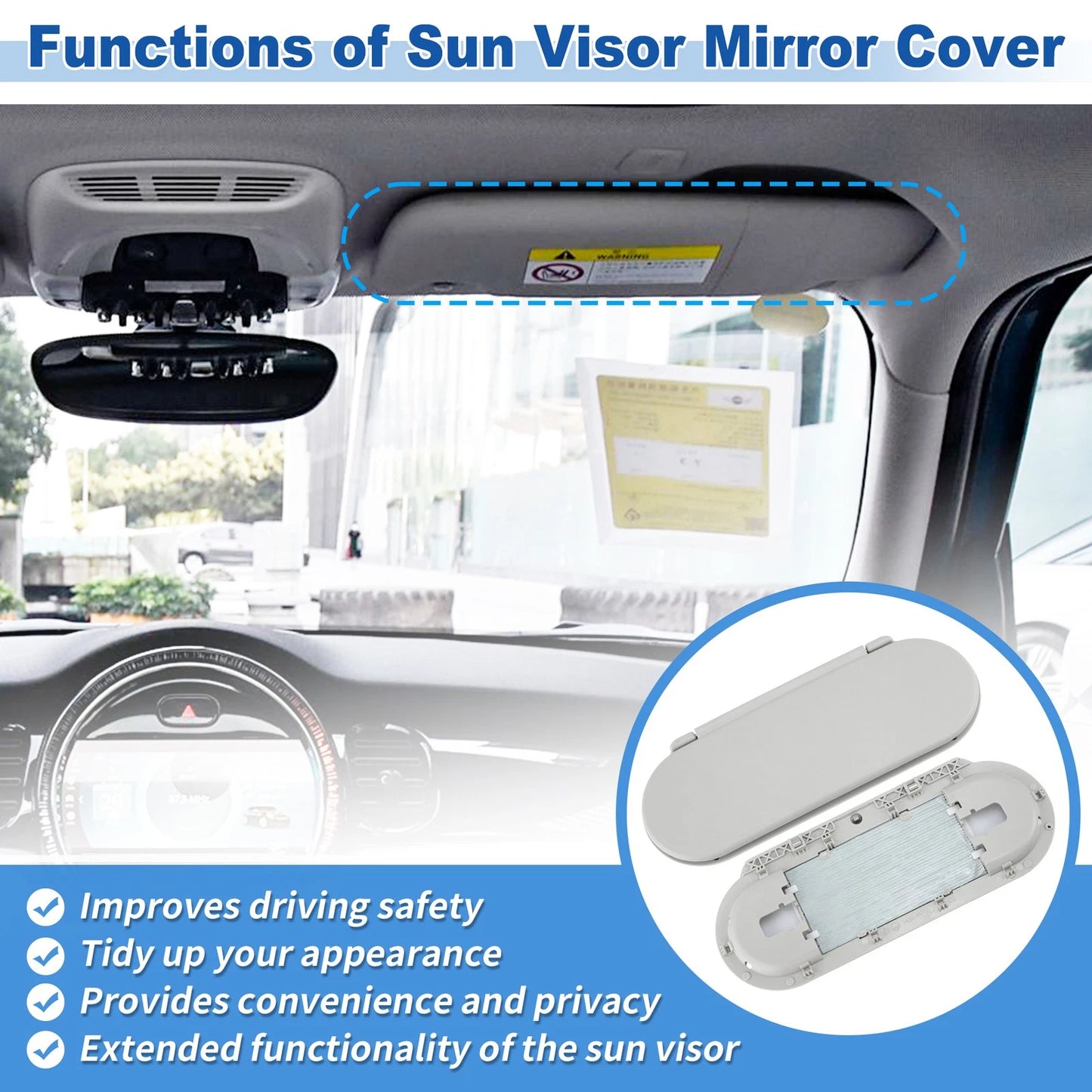 Sun Visor Vanity Mirror Cover for BMW Mini Cooper F55 F56 F60 (2015-2022)