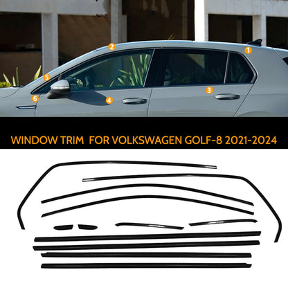 Window Weatherstrip Trim for VW Golf 8 (2021-2024) Chrome Black
