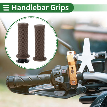 7/8 22mm Hand Grips Cover Kit TPU Dark Brown for Motorcycle