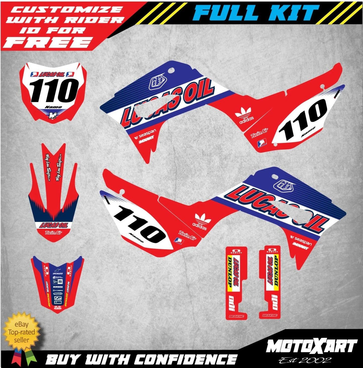 Custom Graphics Full Kit for Honda CRF 110 (2019-2020) ACTIVE STYLE Stickers