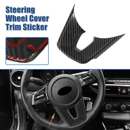 Carbon Fiber Black Interior Steering Wheel Cover Trim for Kia