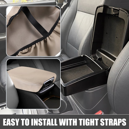 Car Center Console Pad Armrest Cover for Ford F150 (2015-2020) Beige