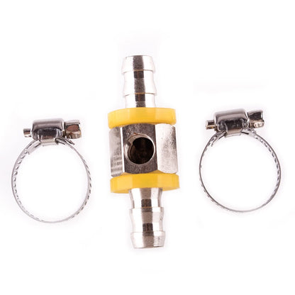 3/8" Fuel Line Pressure Gauge Sensor T-Fitting Adapter & Clamps for Car