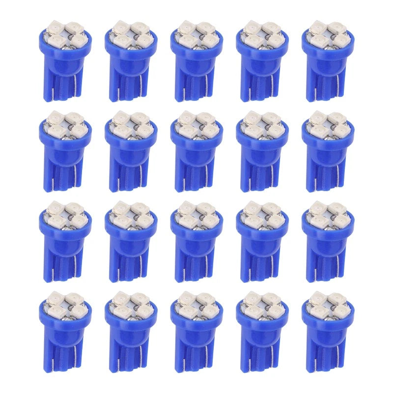 20 x T10 W5W 168 194 4-SMD Blue LED Dash Lights for Car Instrument Cluster