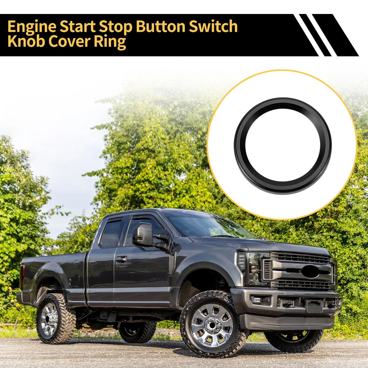 Engine Start Stop Button Switch Knob Cover for Ford Maverick (2022) Black