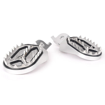 Silver Shark Teeth Racing Foot Pegs for Kawasaki KX250 KX450 (2008-2015)