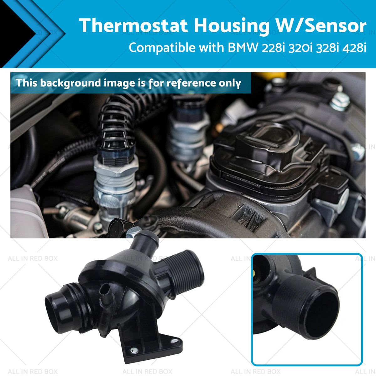 Thermostat Housing w/Sensor for BMW 320i 328i 428i 228i (2012-2019)