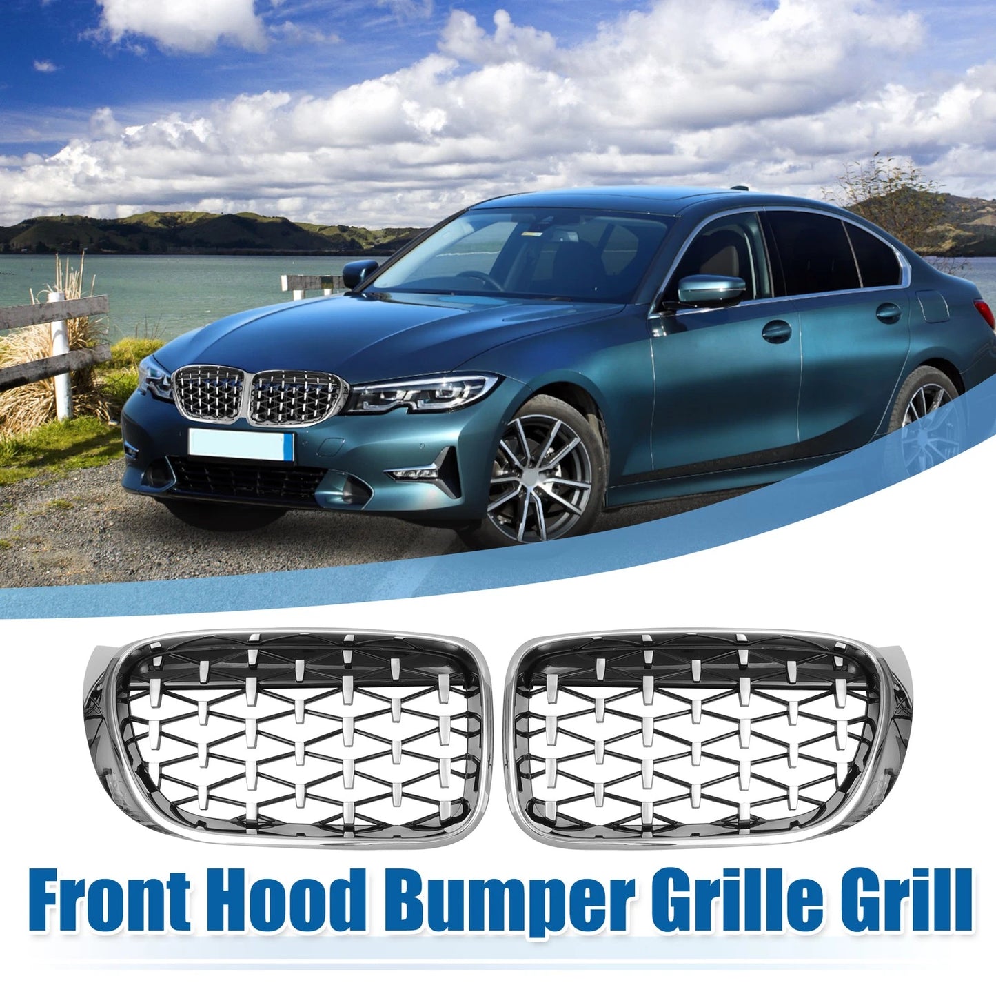 1x Front Hood Bumper Grille Grill for BMW X3 F25 (2014-2017)