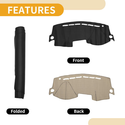 Dashboard Cover Black for Kia Picanto Morning (2004-2011) 1 Pcs Anti-Slip