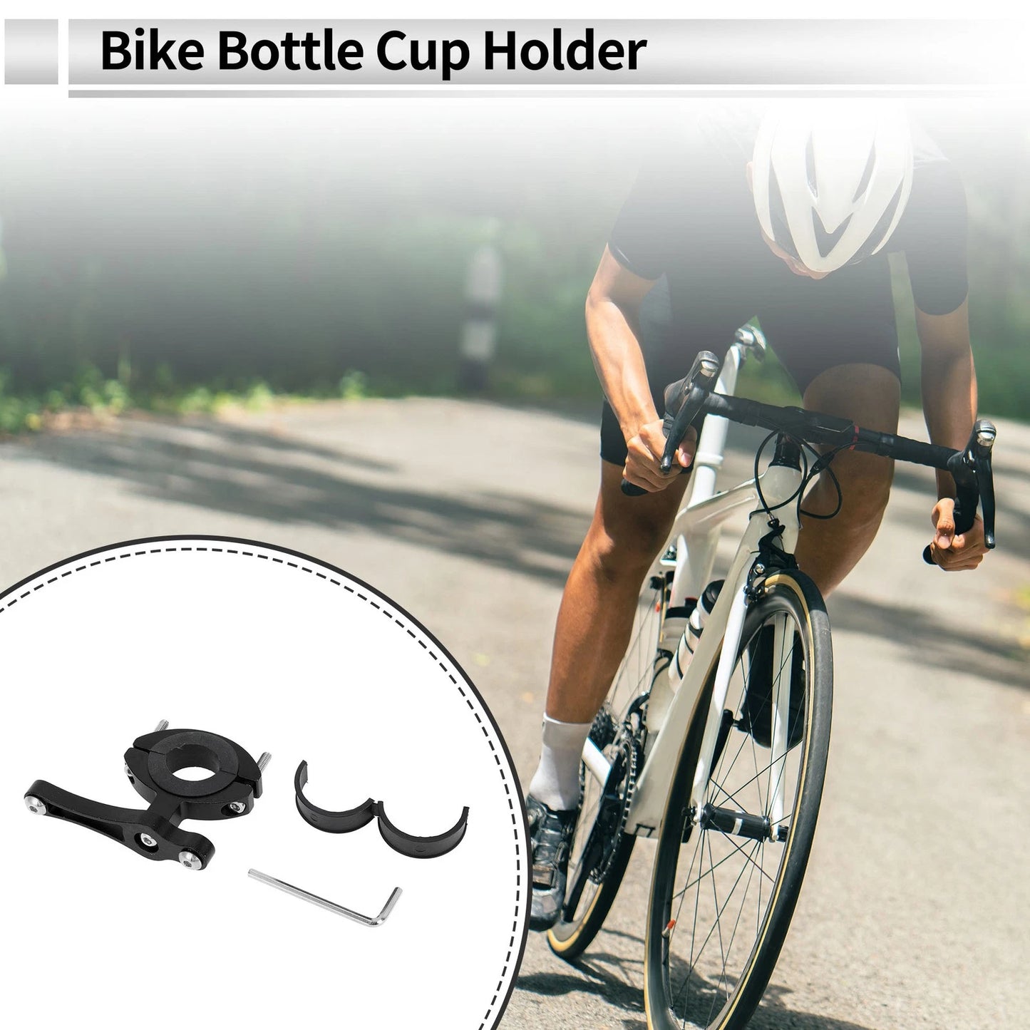 Water Bottle Cup Drink Holder Universal Black Aluminum Alloy